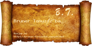 Bruner Tonuzóba névjegykártya